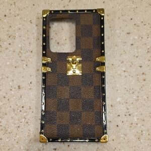 LV Brown and Tan Luxury for S11 Plus Phone Case with Gold Accents